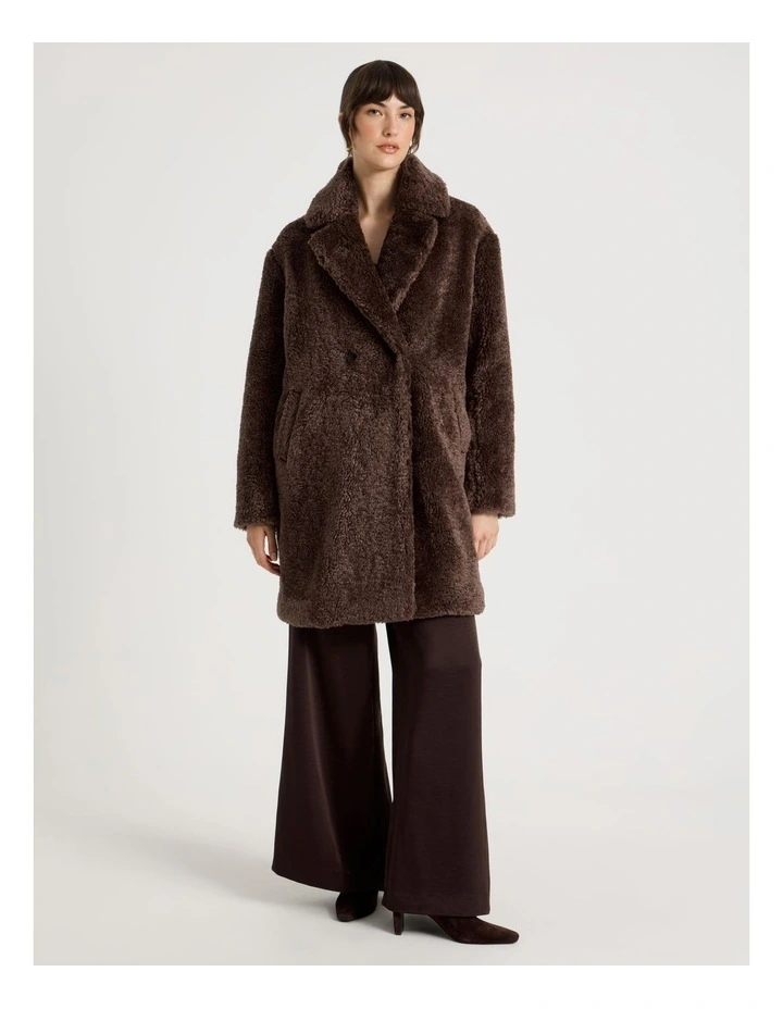 Teddy Coat in Brown image 5