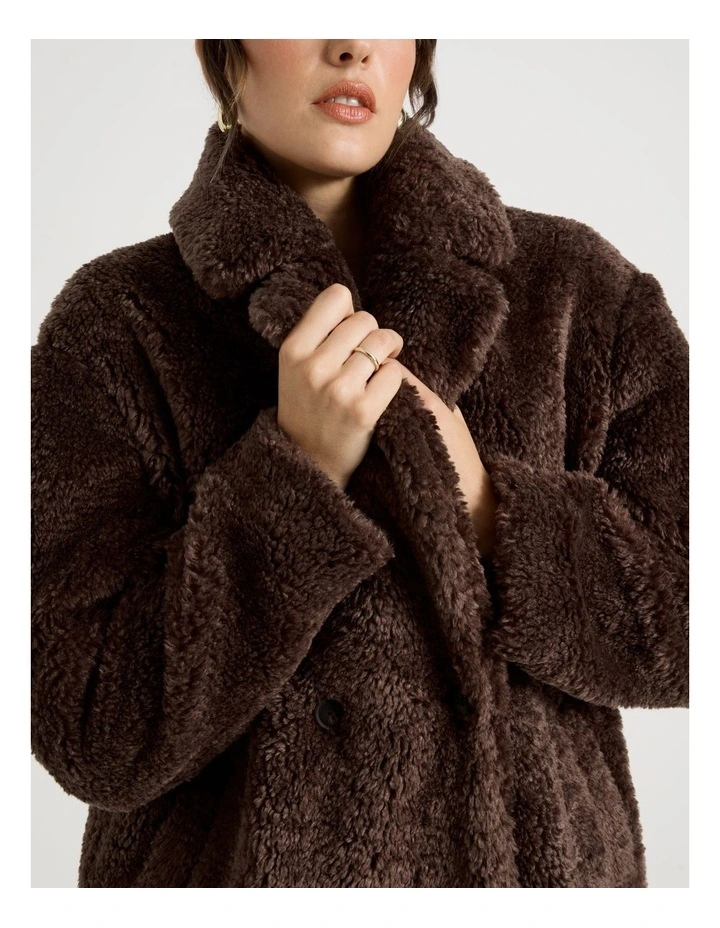 Teddy Coat in Brown image 7