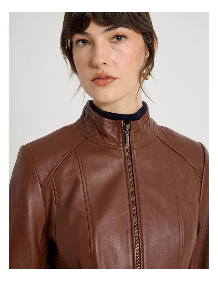 Leather Jacket in Chestnut image 2