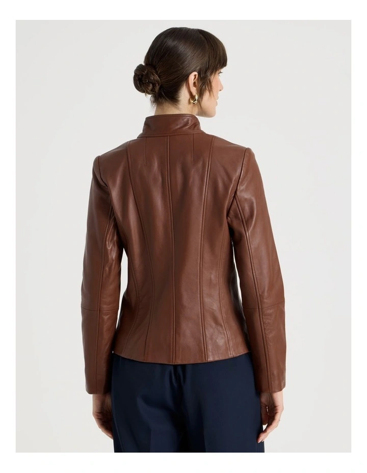 Leather Jacket in Chestnut image 6