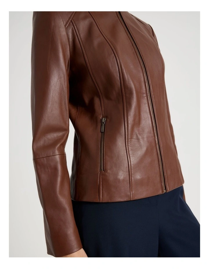 Leather Jacket in Chestnut image 7