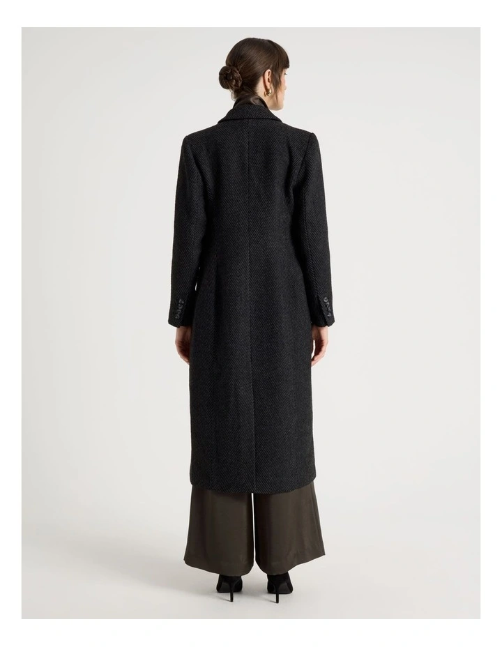Double Breasted Brushed Melton Coat in Grey image 5