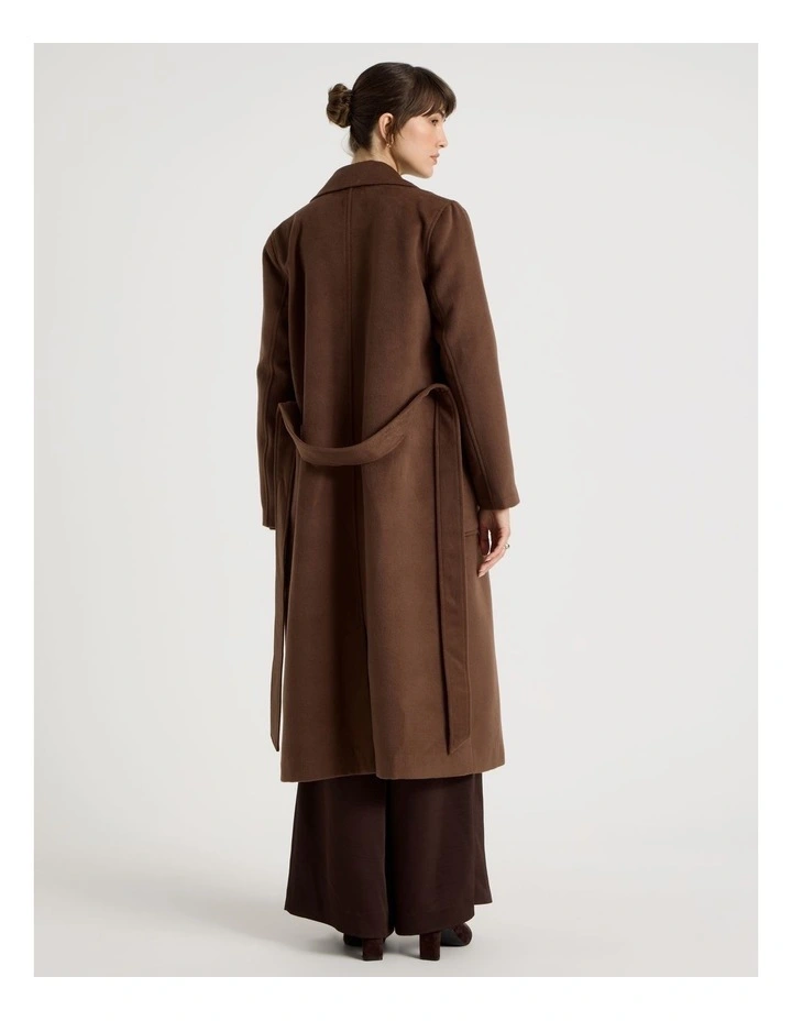 Double Faced Melton Wrap Coat in Camel image 6