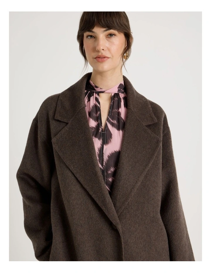 Slouchy Coat in Taupe image 4