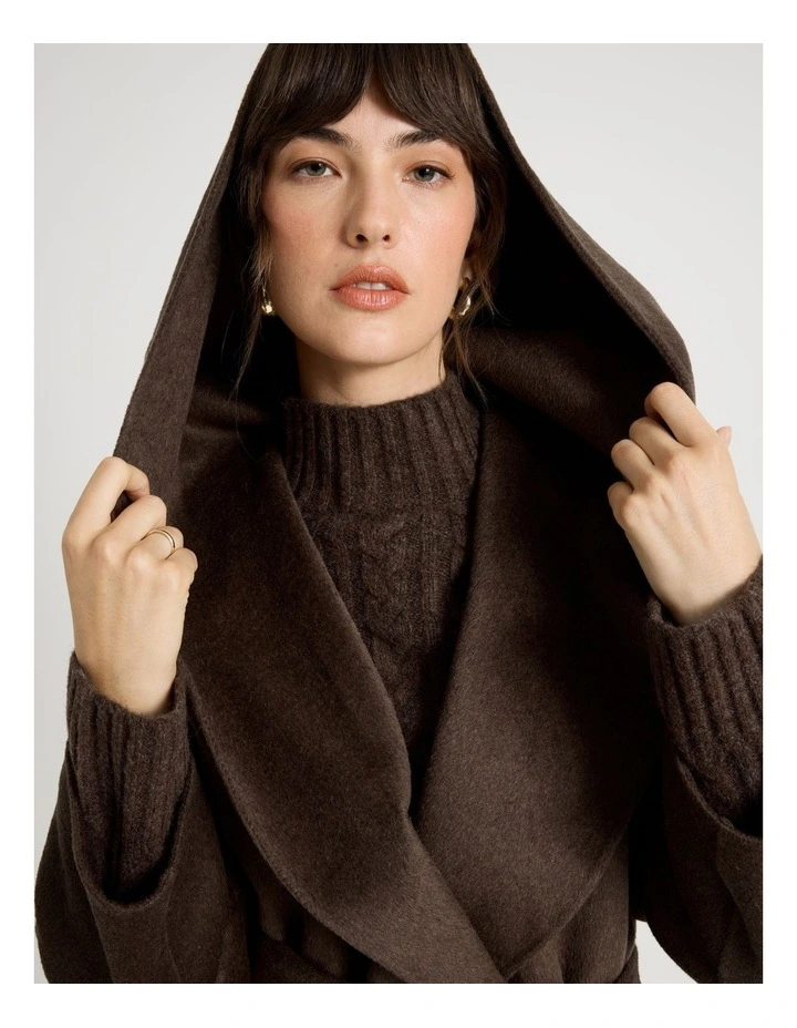 Wide Collar Coat in Brown image 2