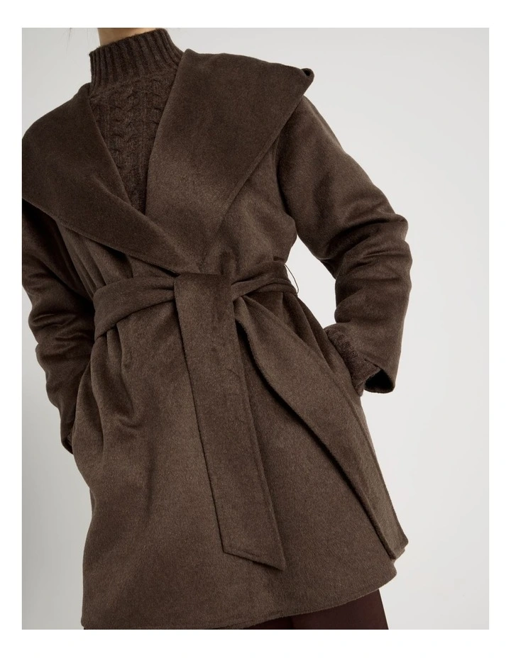 Wide Collar Coat in Brown image 5