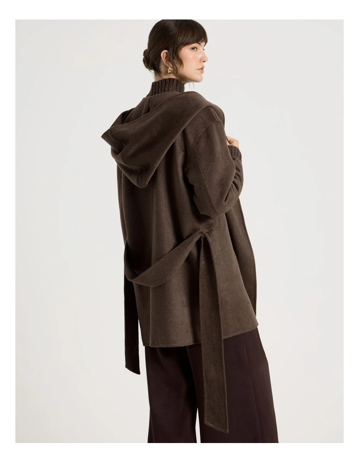 Wide Collar Coat in Brown image 6