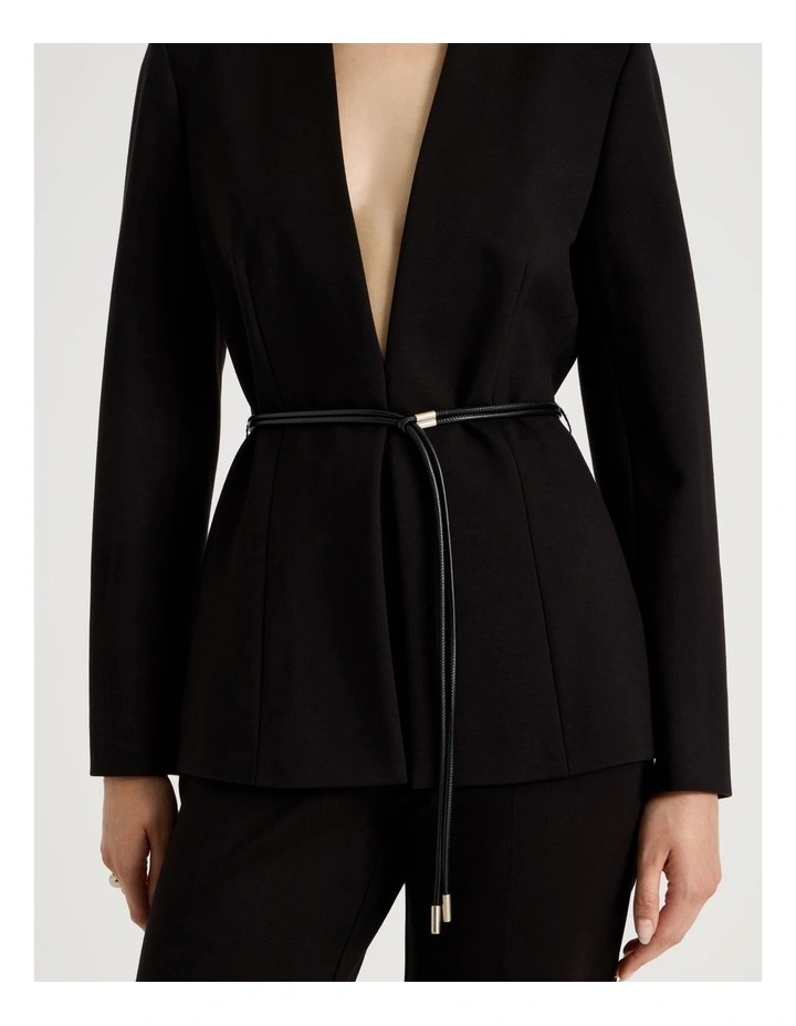Ponte Blazer With Belt in Black image 5