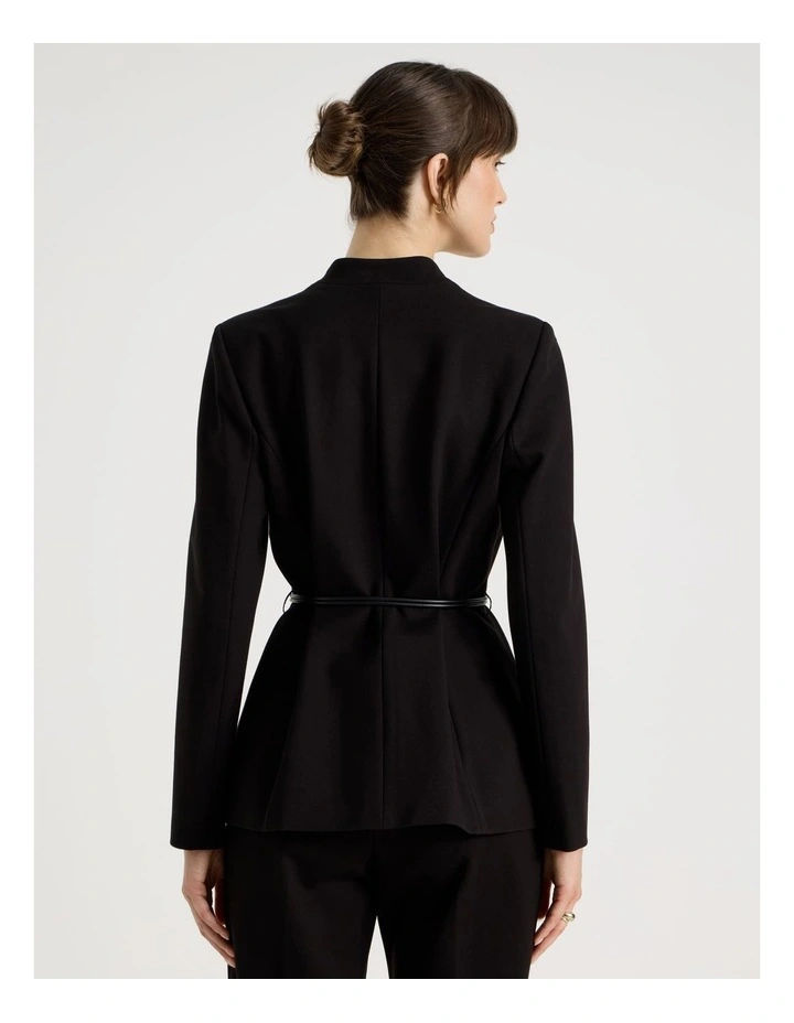 Ponte Blazer With Belt in Black image 6