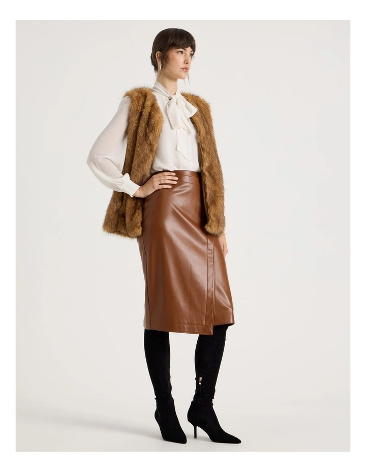 Fur Vest in Camel image 7