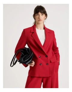 Double Breasted Blazer in Red
