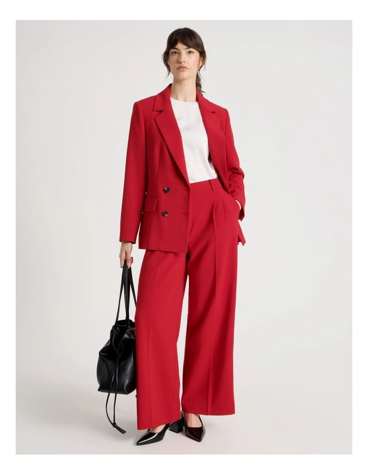 Double Breasted Blazer in Red image 2