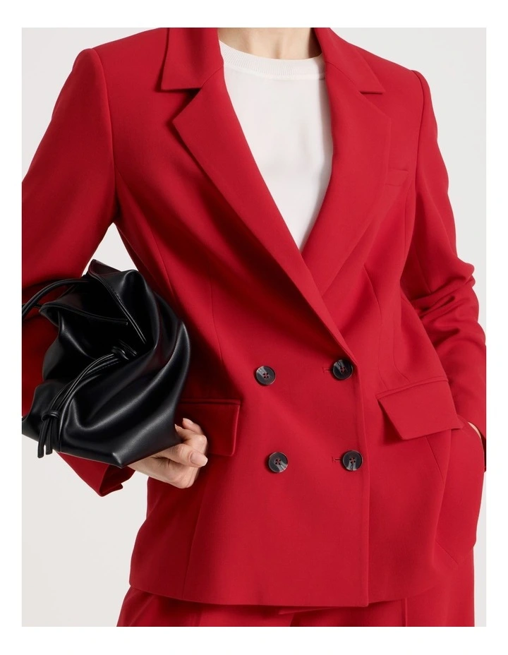 Double Breasted Blazer in Red image 4