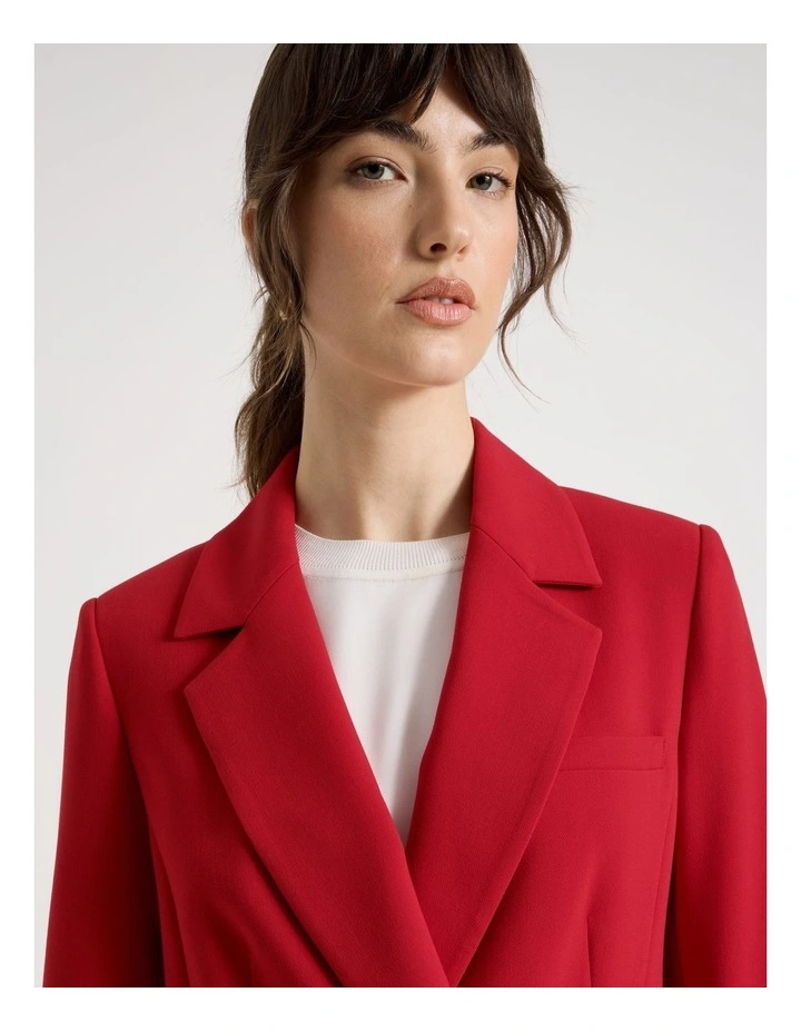 Double Breasted Blazer in Red image 7