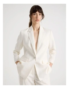 Single Breasted Blazer in Ecru