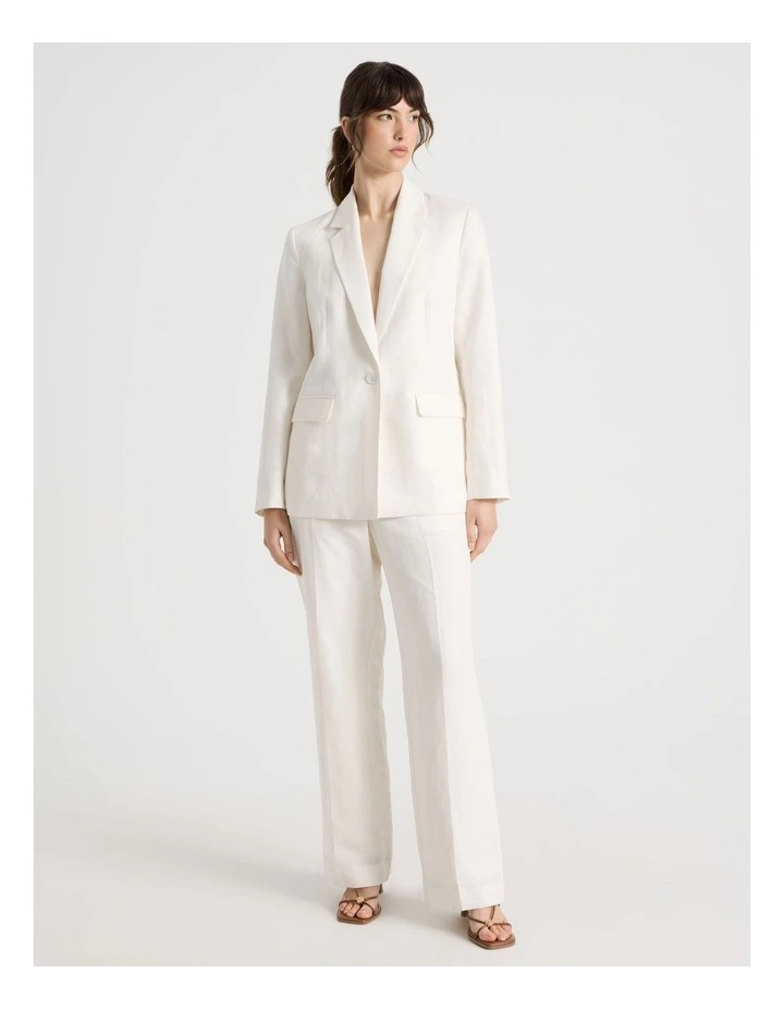 Single Breasted Blazer in Ecru image 2