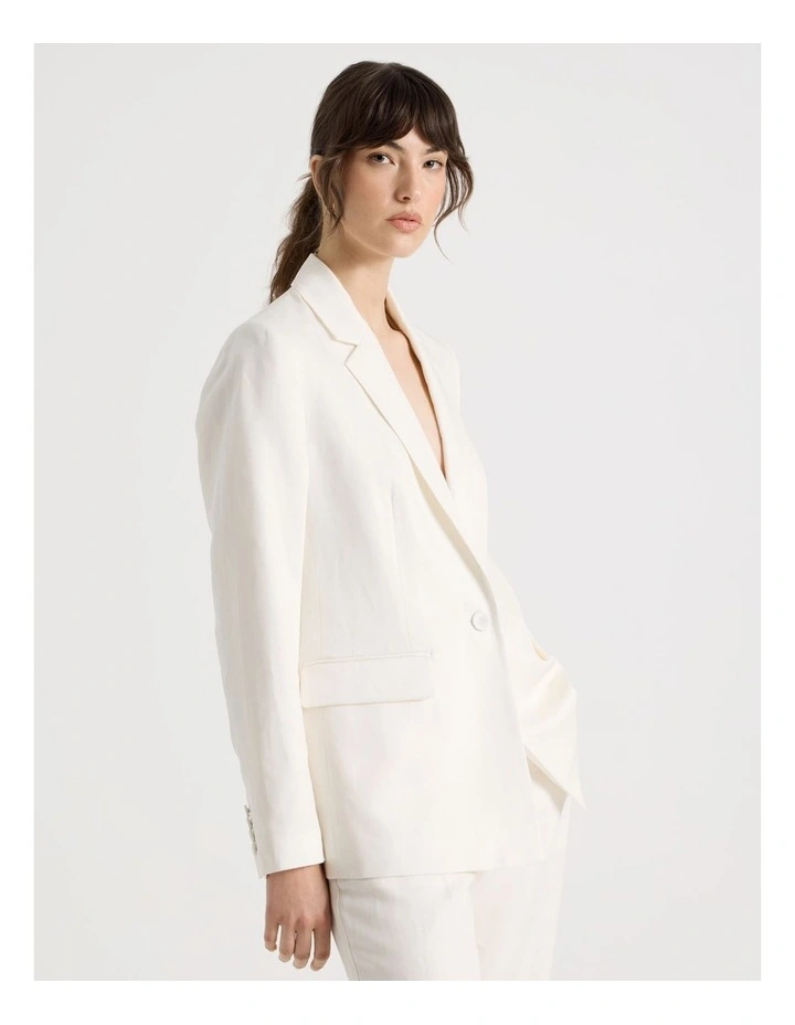 Single Breasted Blazer in Ecru image 5