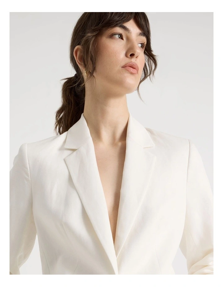 Single Breasted Blazer in Ecru image 7
