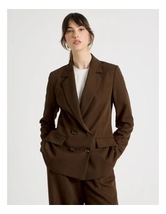 Double Breasted Blazer in Chocolate