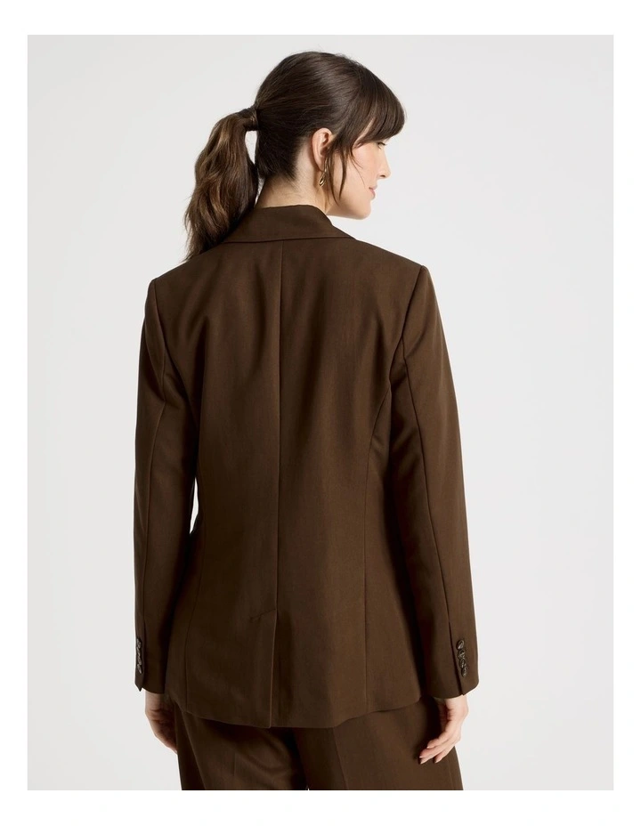 Double Breasted Blazer in Chocolate image 6