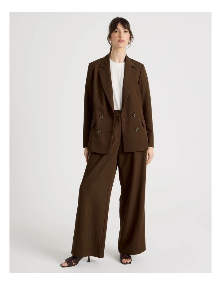 Double Breasted Blazer in Chocolate image 7