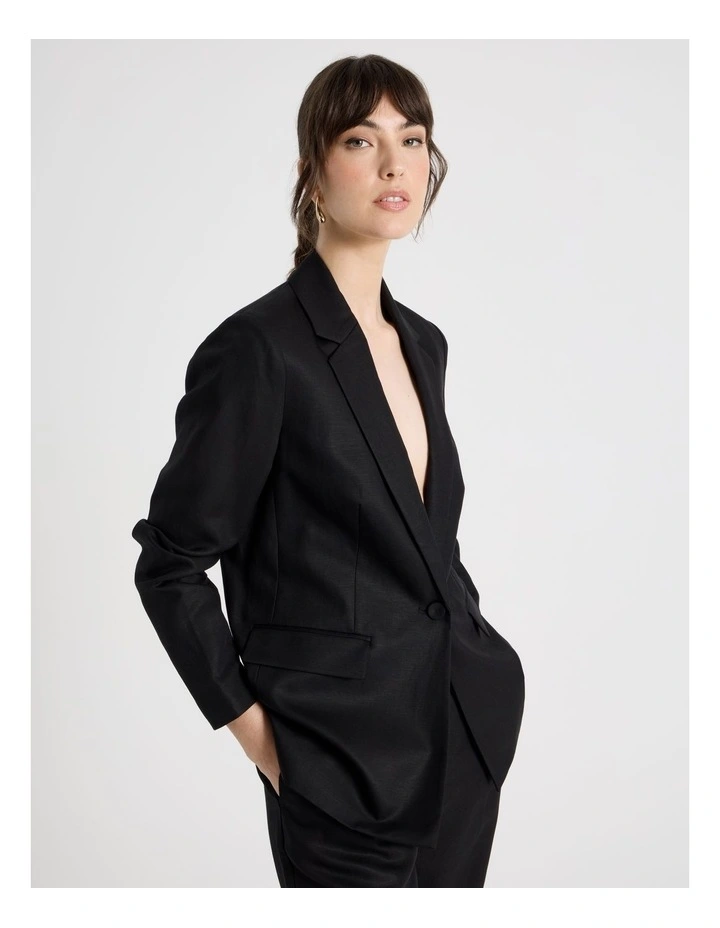 Single Breasted Blazer in Black image 1