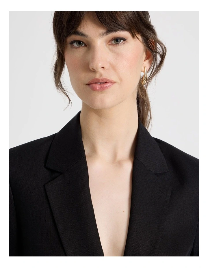 Single Breasted Blazer in Black image 4