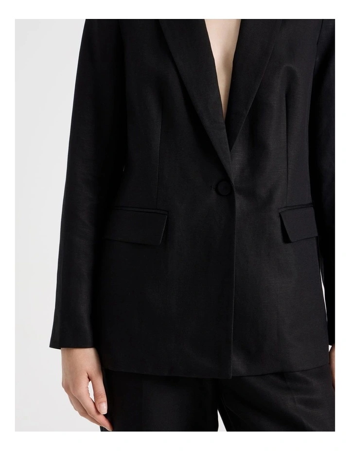 Single Breasted Blazer in Black image 7