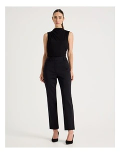 Compact Sateen Pants in Black