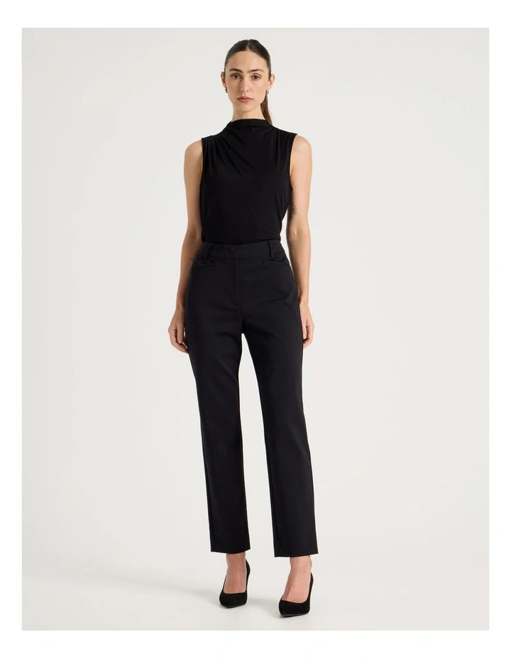 Compact Sateen Pant in Black image 1