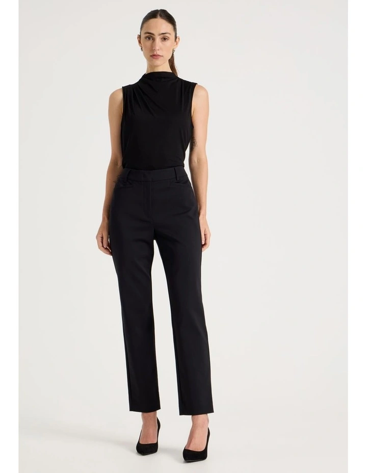 Compact Sateen Pants in Black image 1