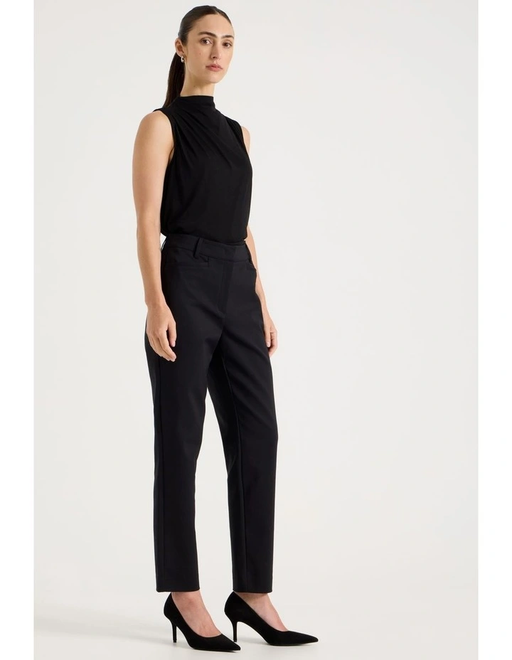 Compact Sateen Pants in Black image 4