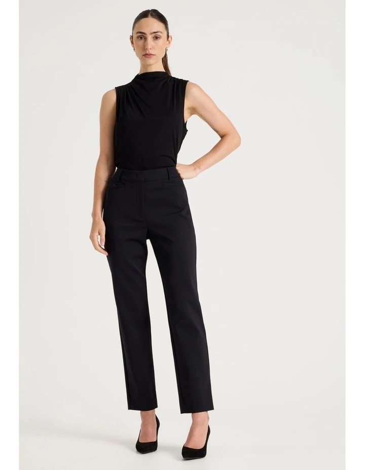 Compact Sateen Pants in Black image 7