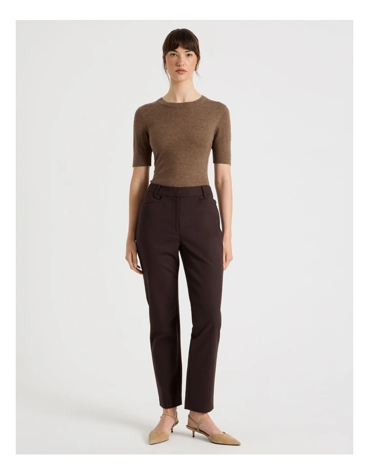 Compact Sateen Pants in Brown image 1