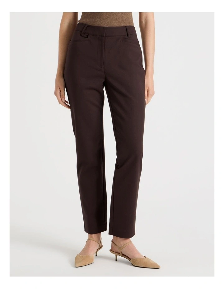Compact Sateen Pants in Brown image 2