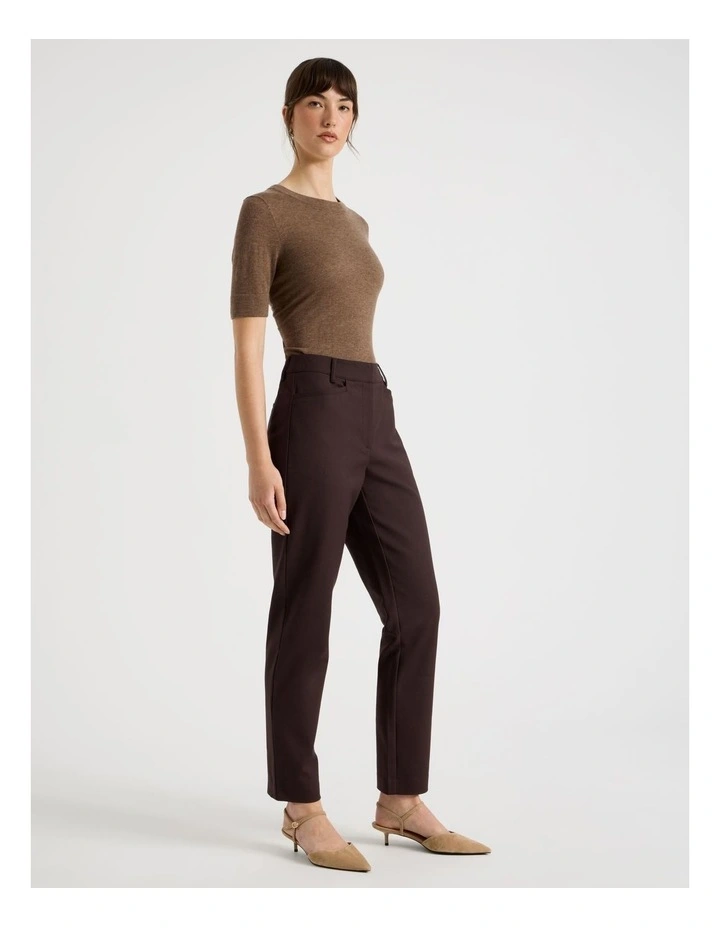 Compact Sateen Pants in Brown image 3