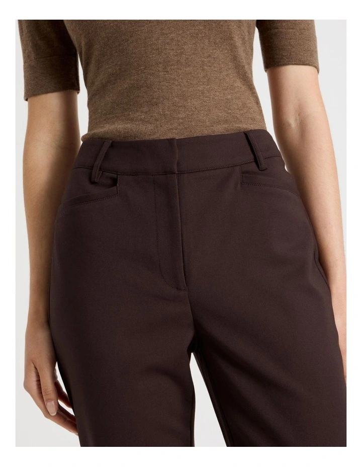 Compact Sateen Pants in Brown image 4