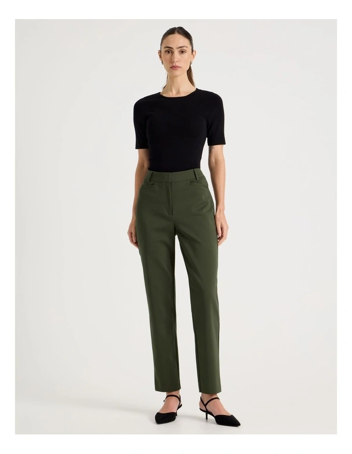 Compact Sateen Pants in Khaki image 1