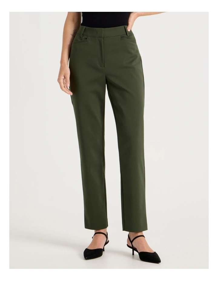 Compact Sateen Pants in Khaki image 2
