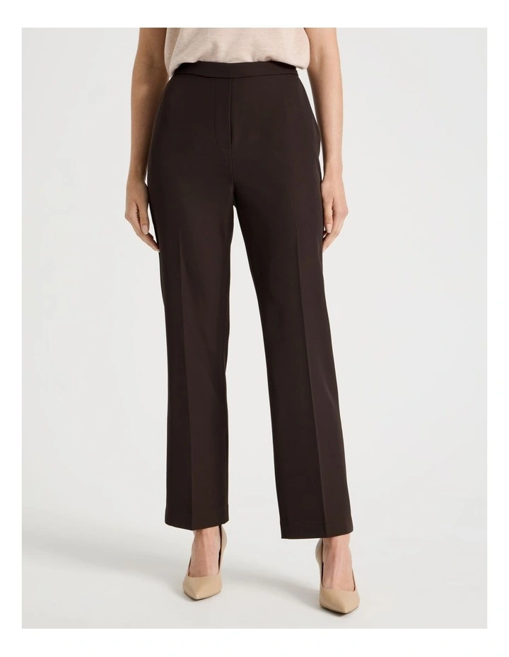 Drape Twill Straight Leg Pants in Brown image 2