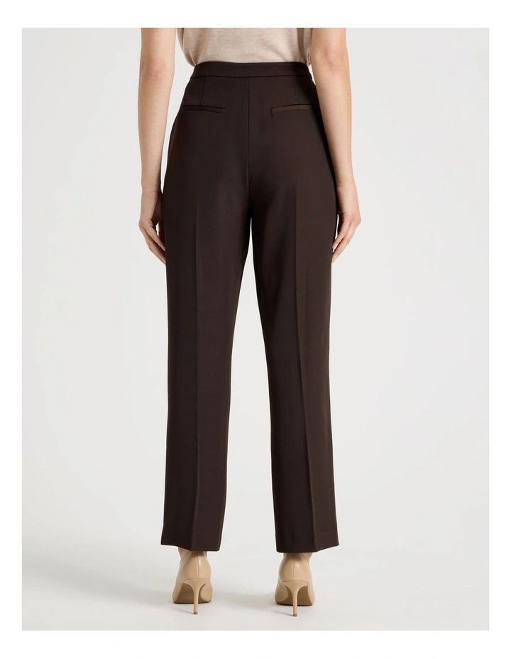 Drape Twill Straight Leg Pants in Brown image 4