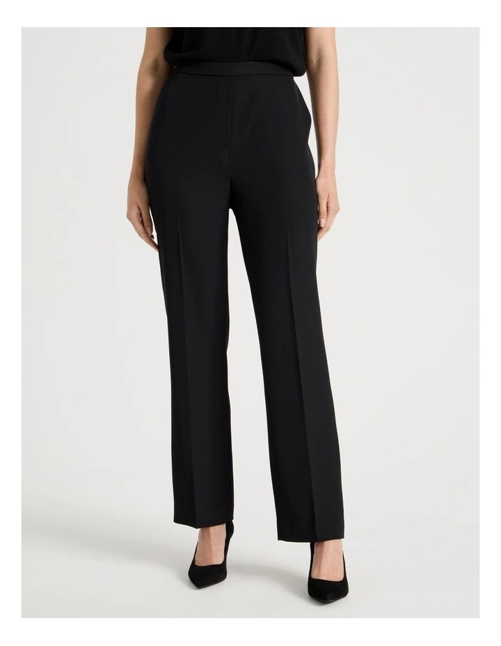 Drape Twill Straight Leg Pants in Black image 2