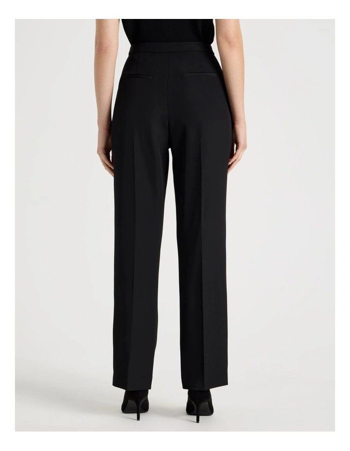 Drape Twill Straight Leg Pants in Black image 4