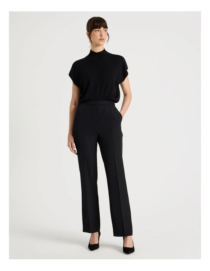 Drape Twill Straight Leg Pants in Black image 6