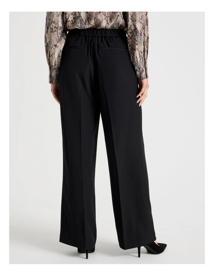 Drape Twill Wide Leg Pants in Black image 5