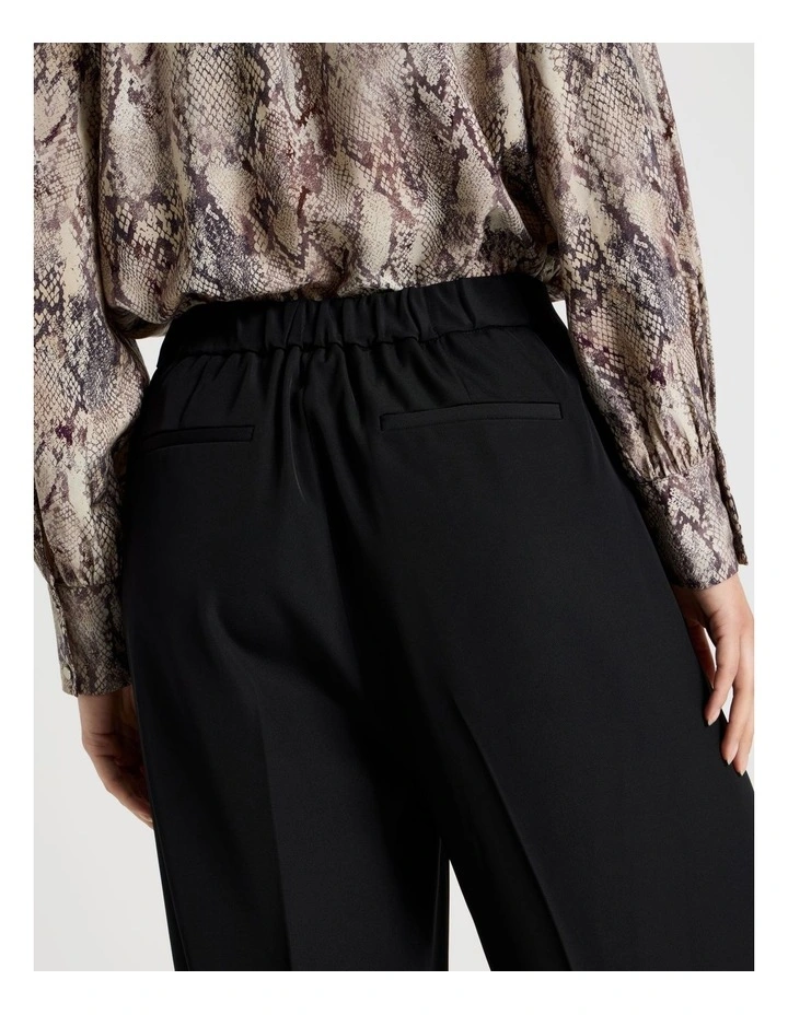 Drape Twill Wide Leg Pants in Black image 6