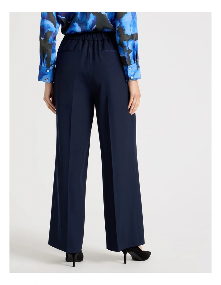 Drape Twill Wide Leg Pants in Navy image 6