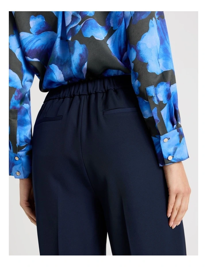 Drape Twill Wide Leg Pants in Navy image 7