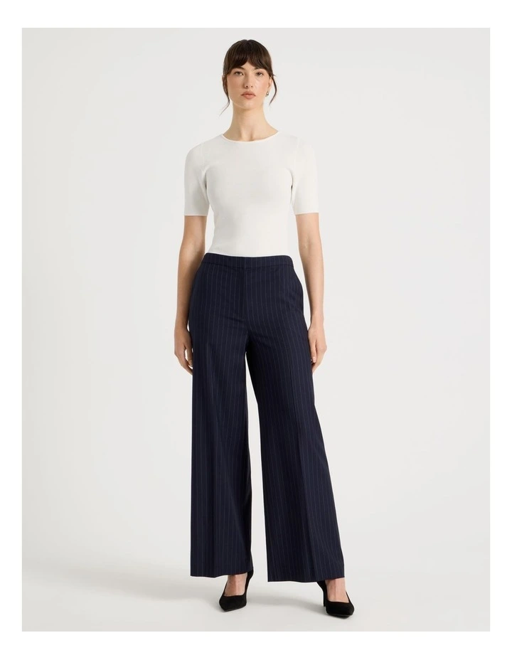 Pinstripe Straight Leg Pants Multicolour image 3