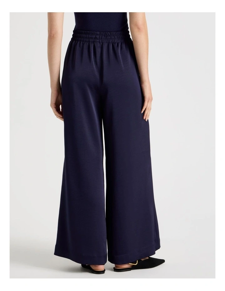 Satin Wide Leg Pants in Navy image 6